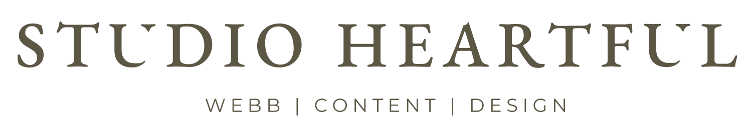 Studio heartful liggande logo mörkgrön text